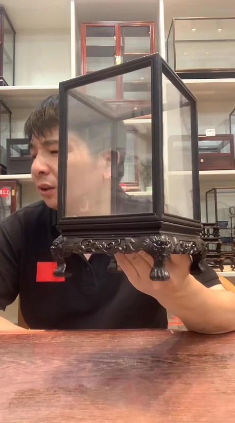 东非黑黄檀（紫光檀）虎脚玻璃罩390