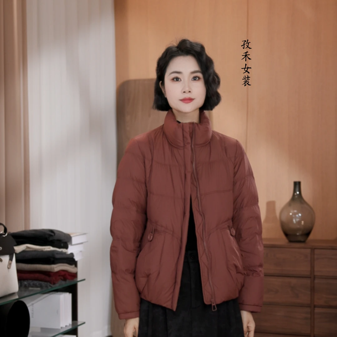 孜禾短款立领女士羽绒服时尚百搭轻薄保暖女款羽绒服外套