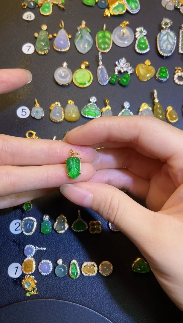 吊坠(不含链)银S925镶嵌翡翠1