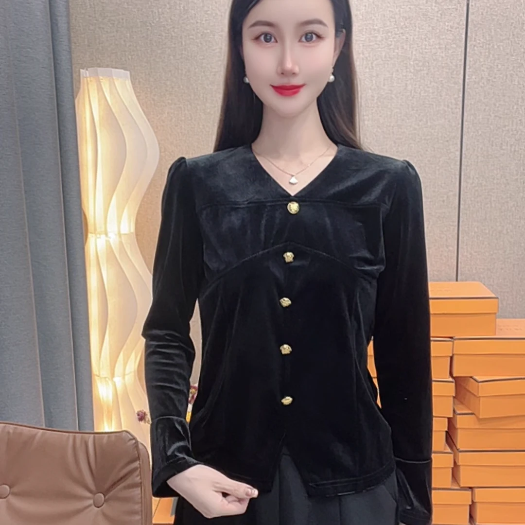 【小云总专享】2025新款金丝绒打底上衣7987