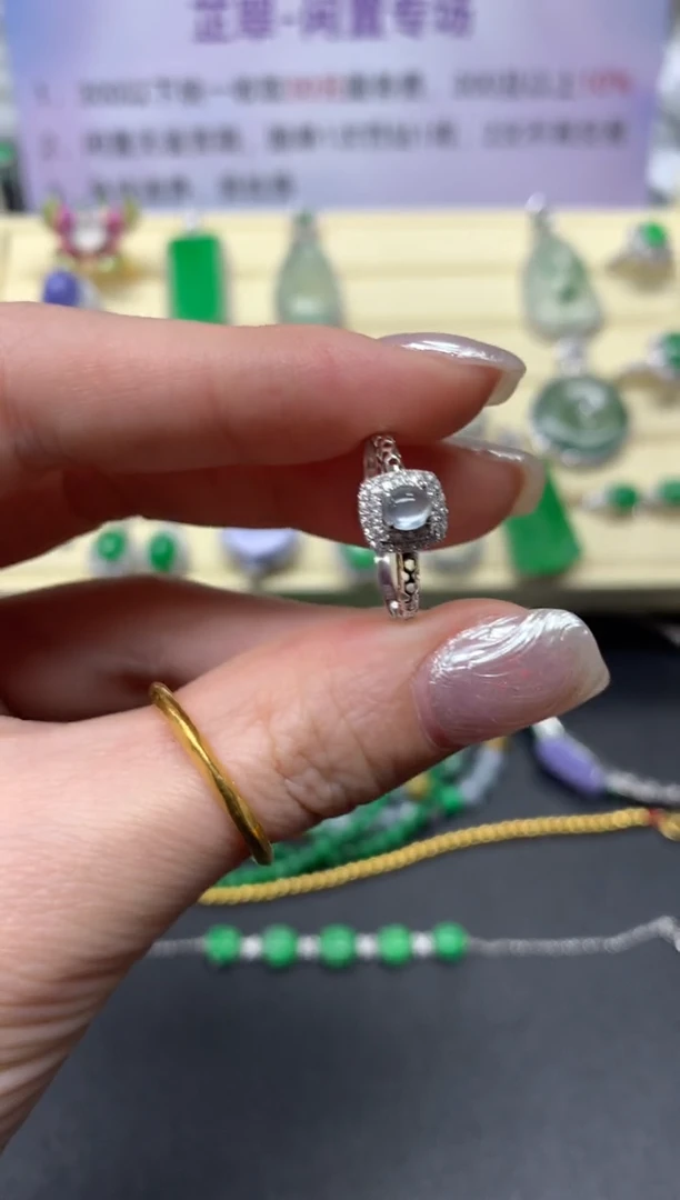 【闪购商品】翡翠戒指18K金镶嵌戒指|1800+180