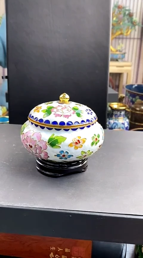 【闪购商品】非遗技艺 景泰蓝洗子罐白色