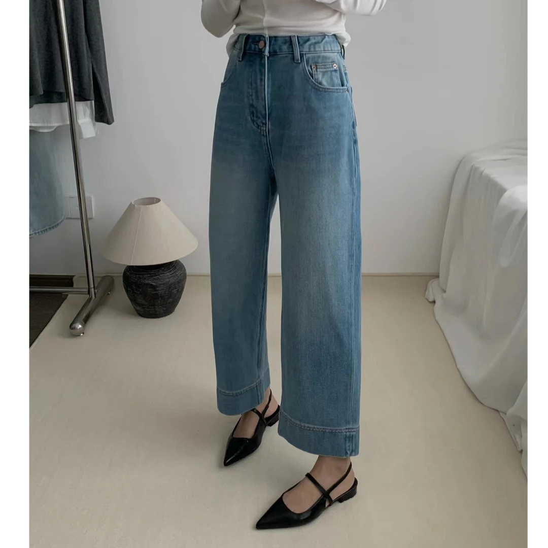 6631九分直筒牛仔奶奶裤