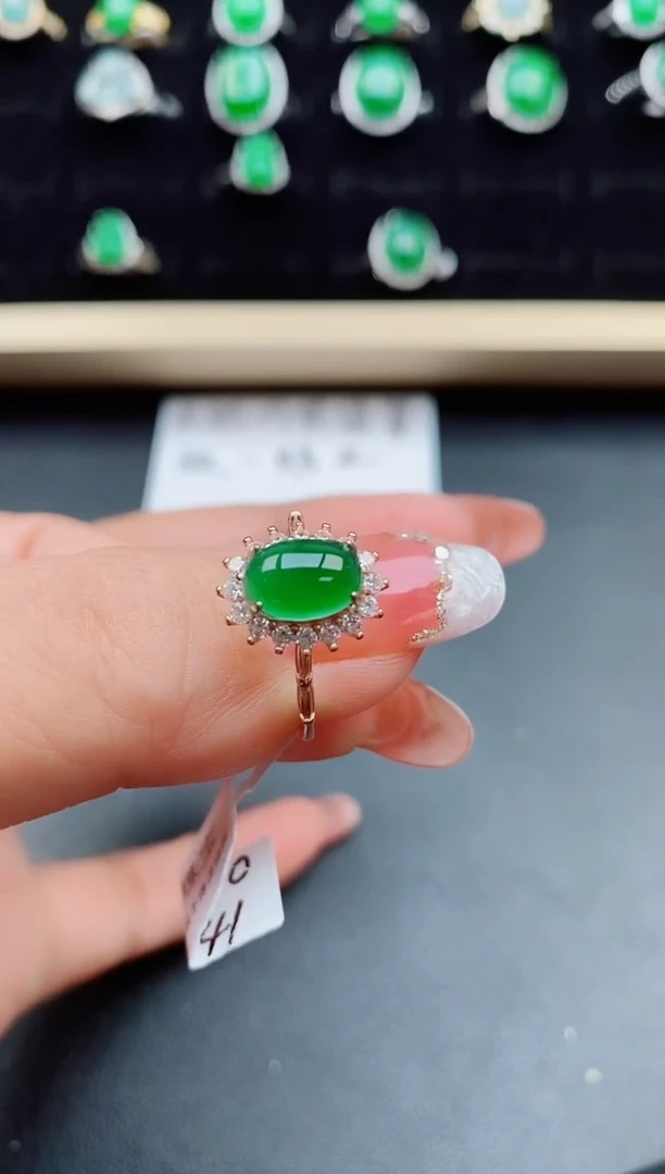 【闪购商品】翡翠戒指银S925镶嵌5085080