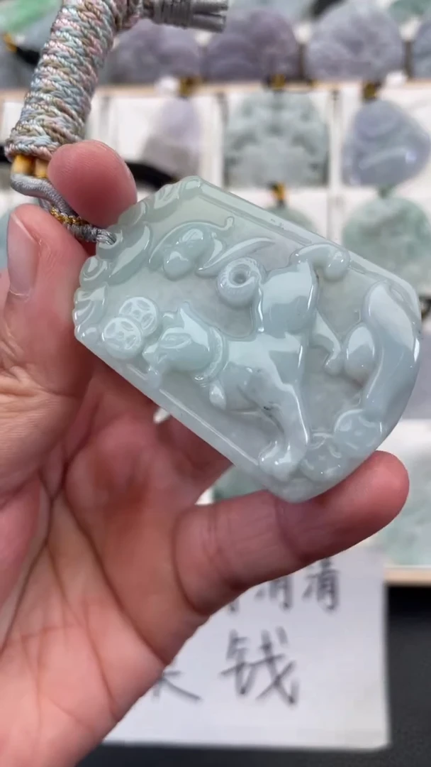 颈饰未镶嵌翡翠天然缅甸翡翠A货35