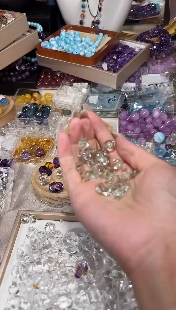 水晶手串未镶嵌L89高品绿水晶隔珠单颗