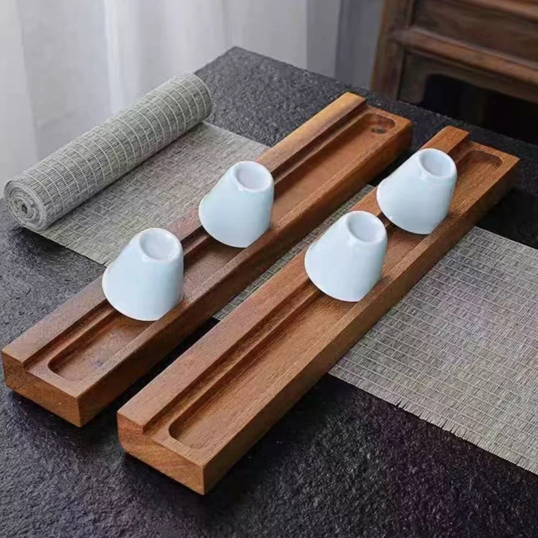 胡桃木置物茶杯架子茶道配件家用茶具功夫晾杯沥水收纳配件