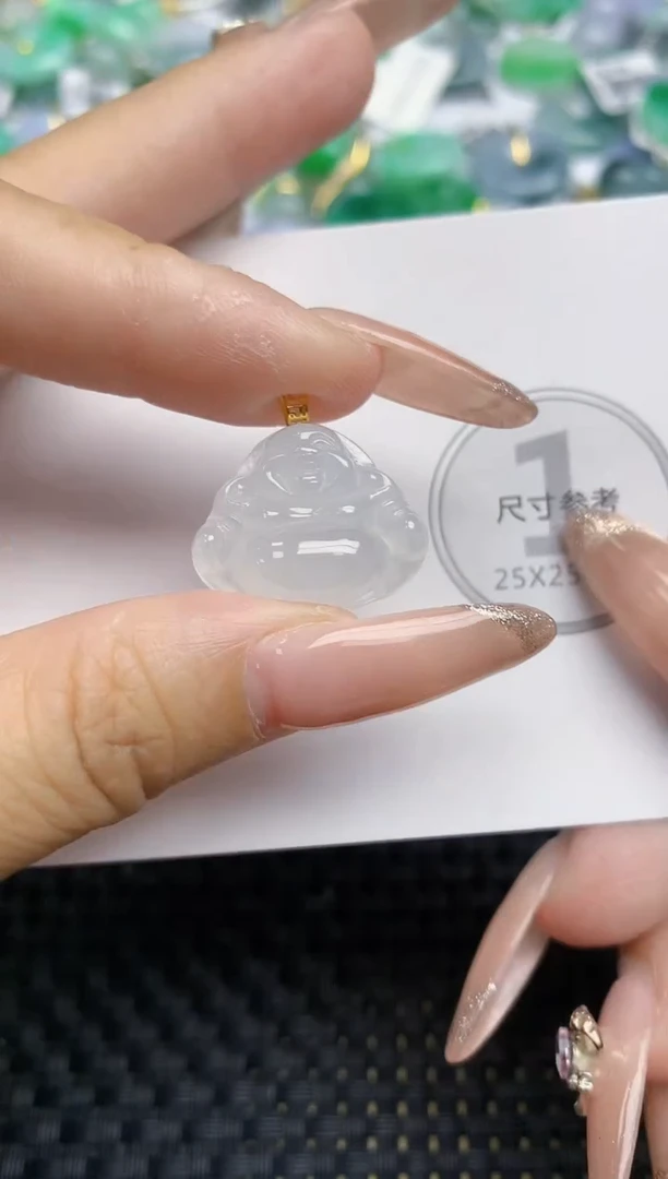 颈饰18K金镶嵌翡翠天然缅甸A货翡翠百元以上9元证书费自理