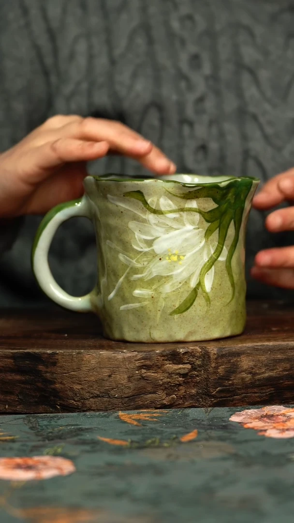 【闪购商品】杯釉下彩手工手绘同款陶器