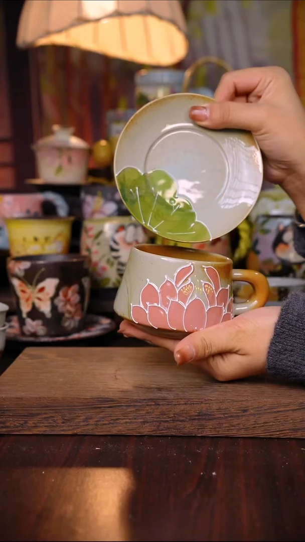 杯子陶泥垚手作 景德镇手工手绘陶瓷器物