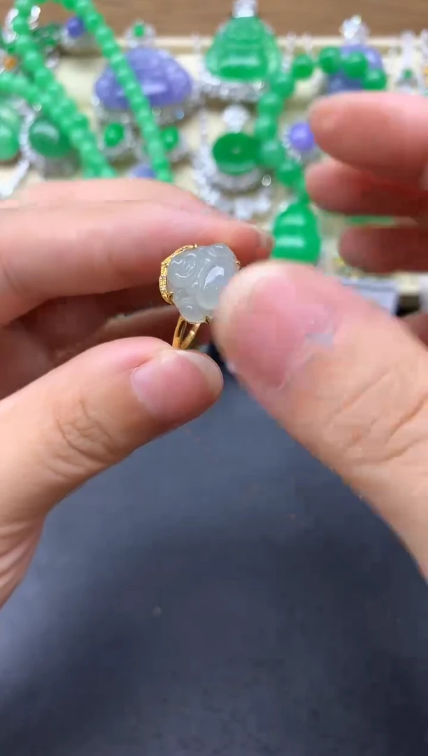翡翠戒指18K金镶嵌146-中国好珍宝