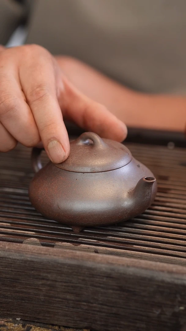 茶壶紫砂180cc 宽口 汉棠石瓢 还原烧