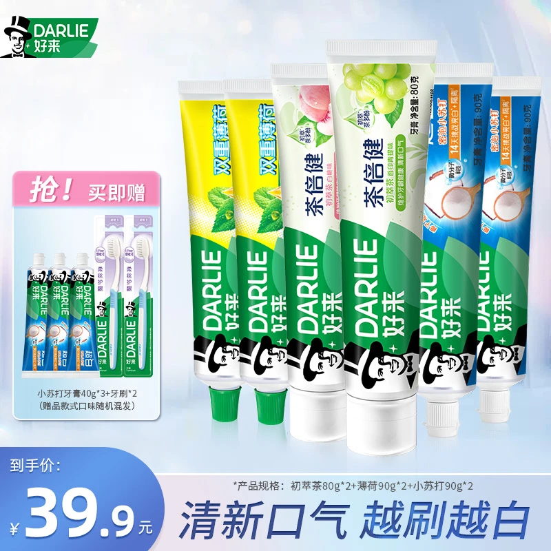 DARLIE好来原黑人牙膏 美白清新口气超值基础品家庭装 db