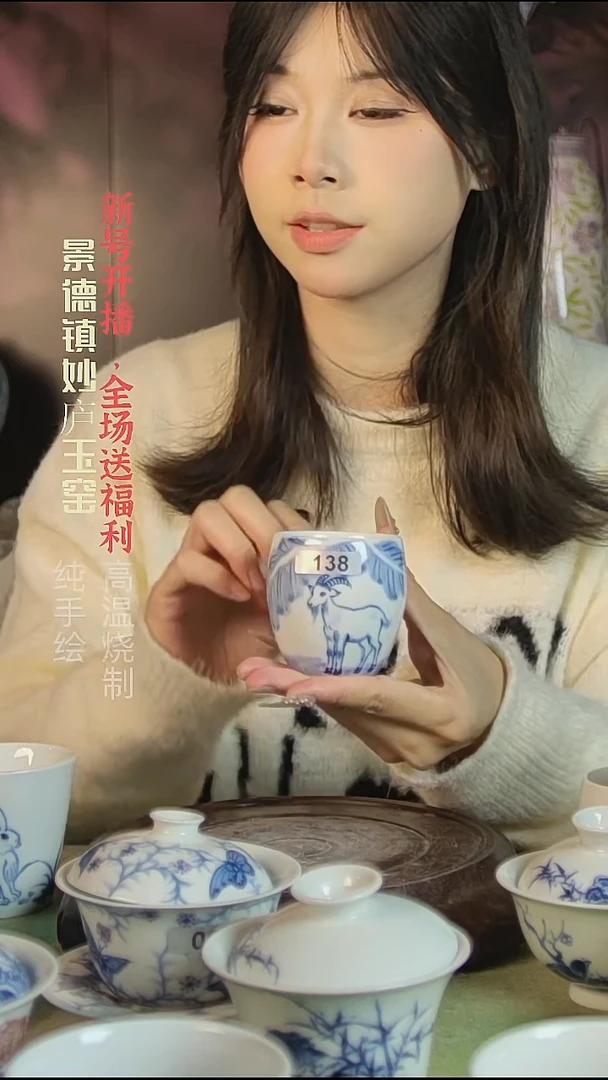 盘陶妙庐玉窑龙蛋杯138