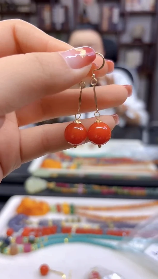 【闪购商品】翡翠耳饰14K金镶嵌耳坠E565