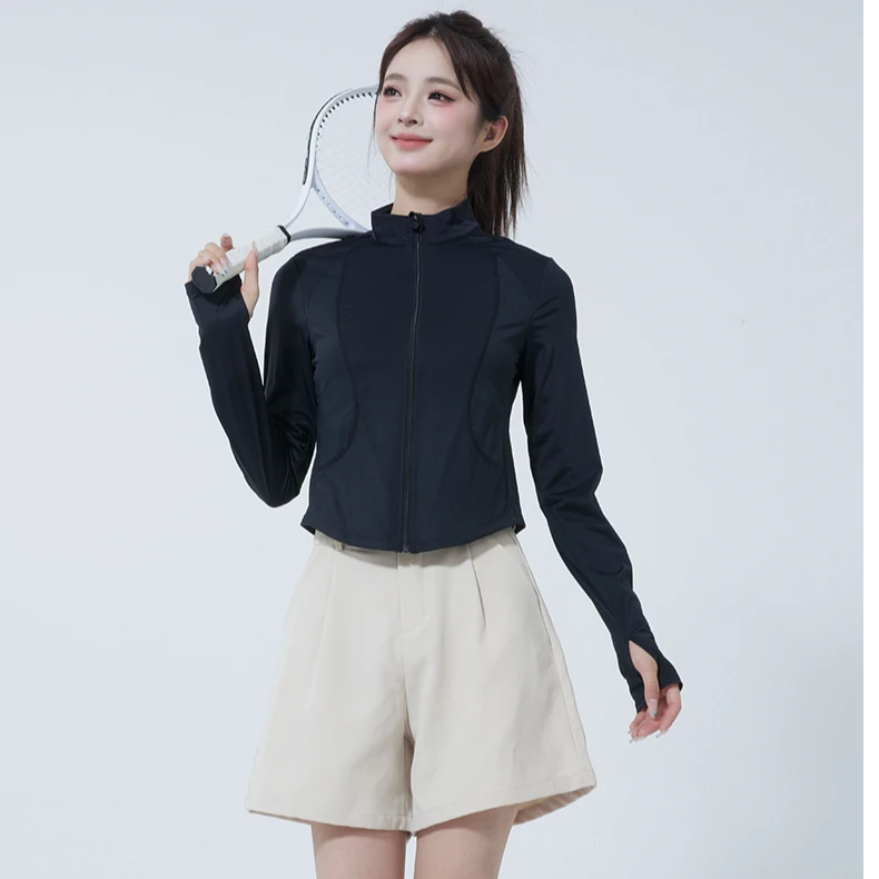 女士立领款修身收腰凉感防晒衣适合运动瑜伽跑步骑车