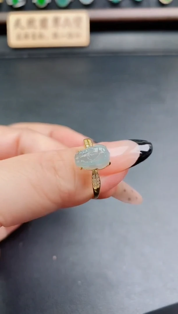 银S925镶嵌戒指翡翠1