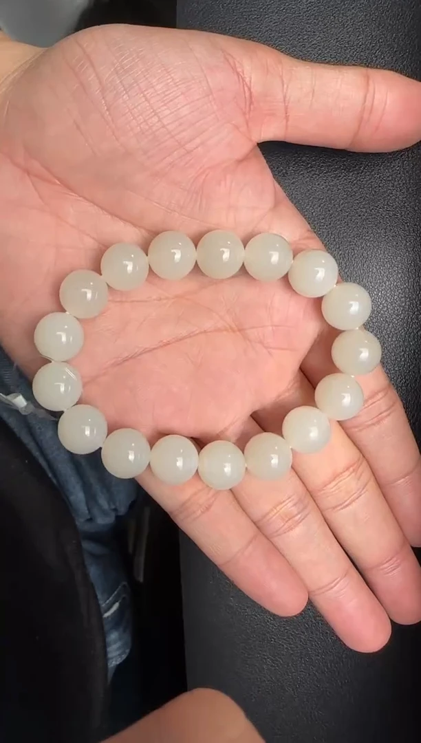 未镶嵌手串和田玉天泰白玉卡12手串