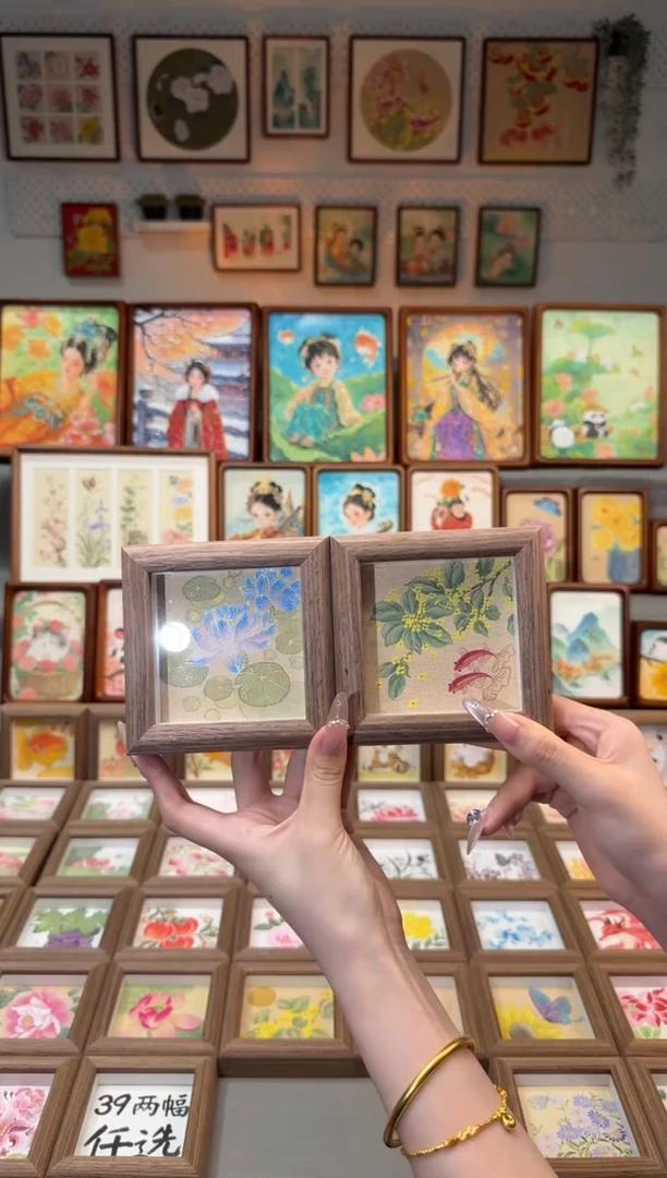 国画小睡莲 桂花双鱼 一组11