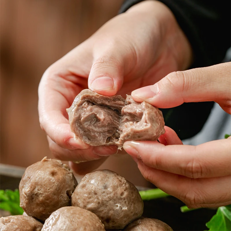 合虎【阿虎】正宗潮汕牛肉丸爆汁q弹牛筋丸子火锅食材肉含量90%