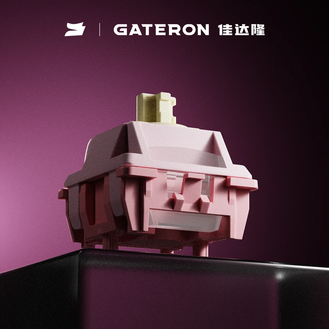 佳达隆粉色磁轴全pom双导轨结构磁轴高精度游戏必备轴体