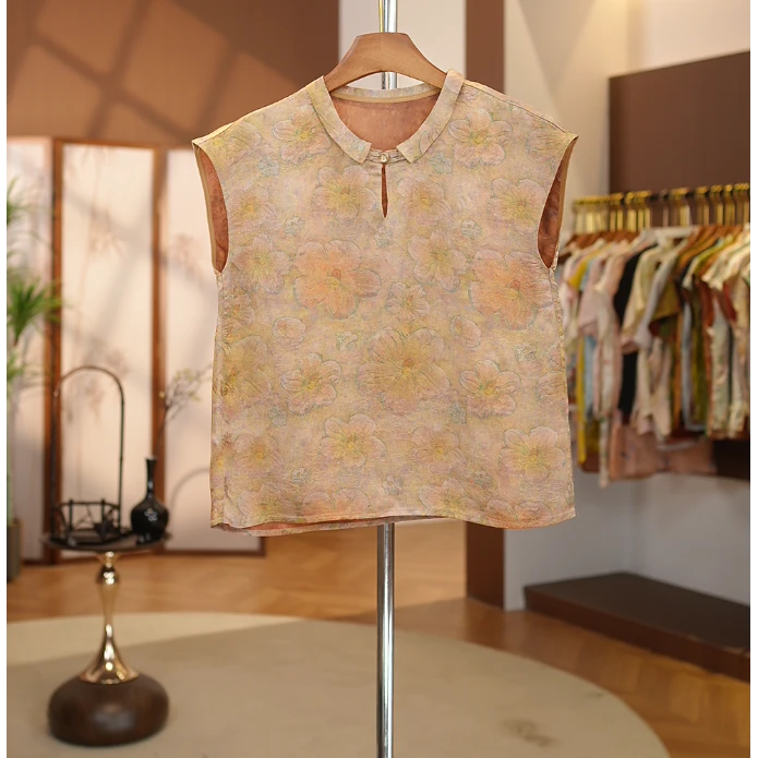 【黄时雨】新中式高端休闲气质女款小领黄梅子衬衫