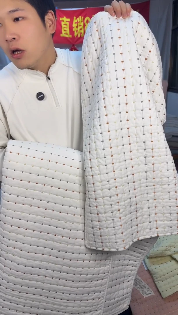棉米粒秀白色230*250三件套纯棉