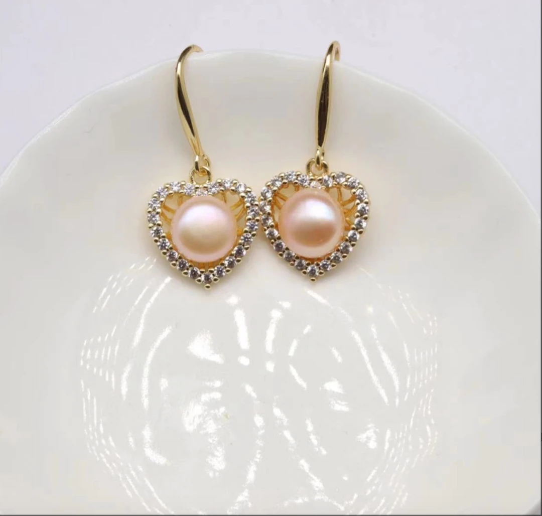 【大牛夫妇专属】 淡水珍珠耳环 爱心金桔珍珠耳钩
