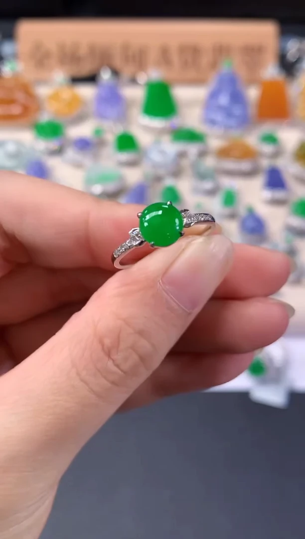 18K金镶嵌戒指翡翠A258|5980