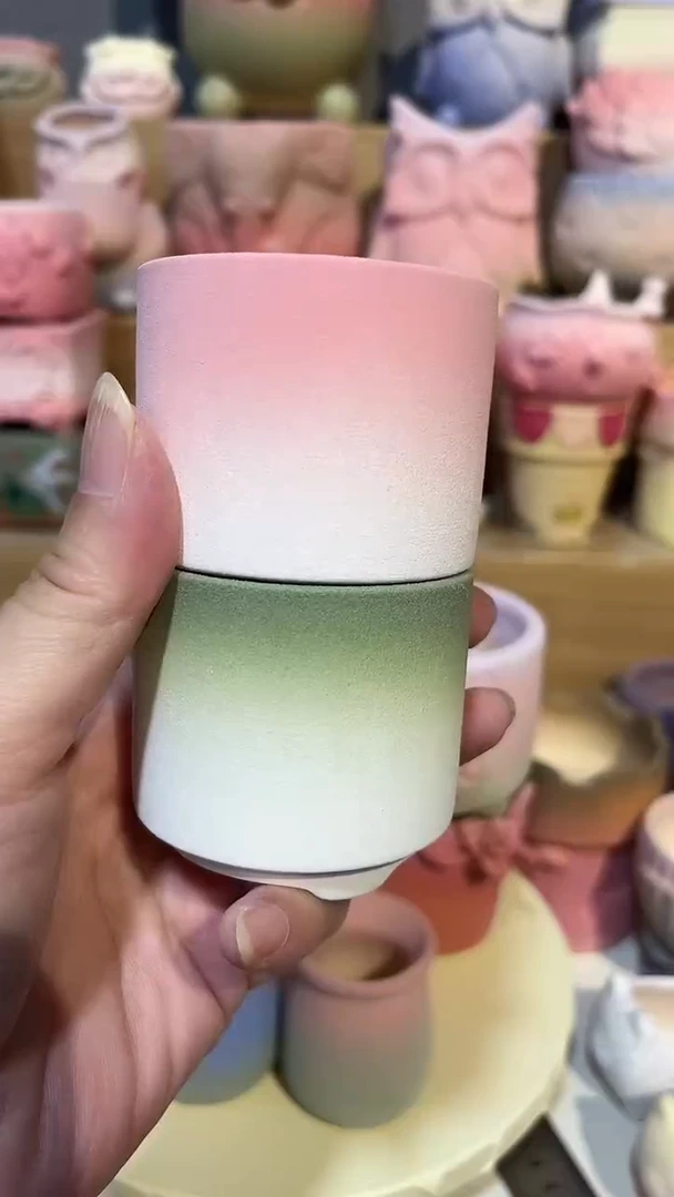 麦饭石粗陶多肉花盆两个