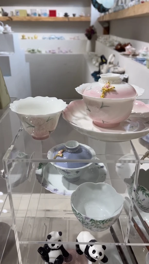 【闪购商品】玉泥 紫韵玫瑰 盖碗+杯+壶承+提溜