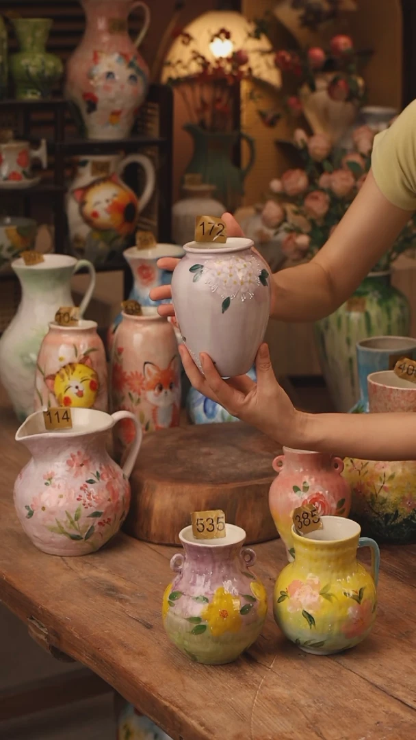 陶瓷景德镇设计师手作花器摆件侘寂风172