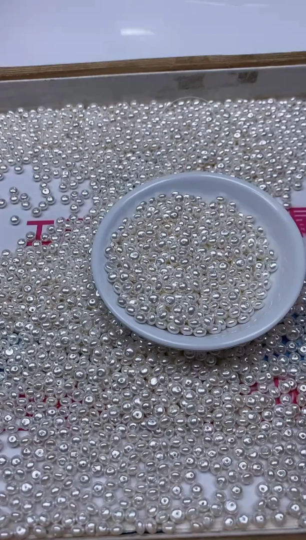 未镶嵌拼合珍珠（马贝珠）散珠B770 白贝珠3*5mm20个8元