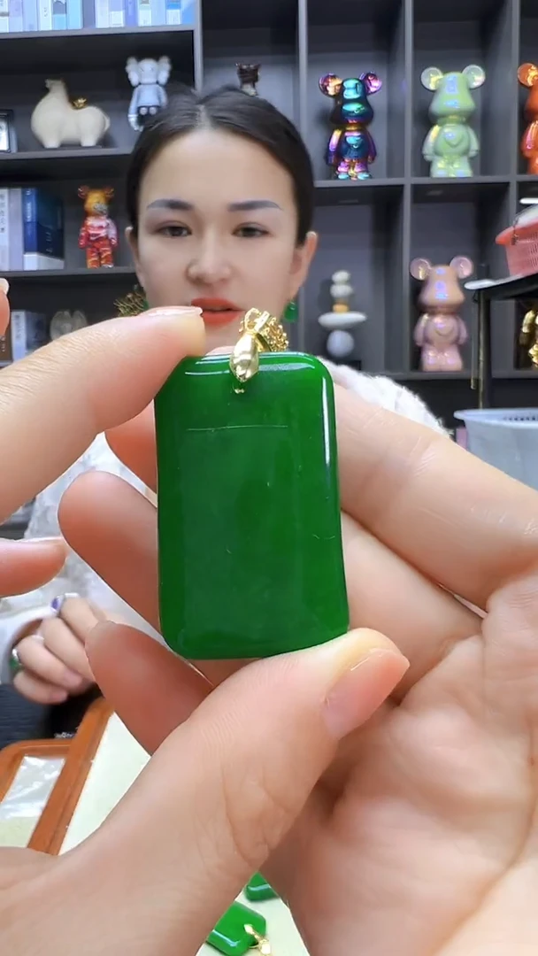 翡翠14K金镶嵌颈饰沉白diy劲饰