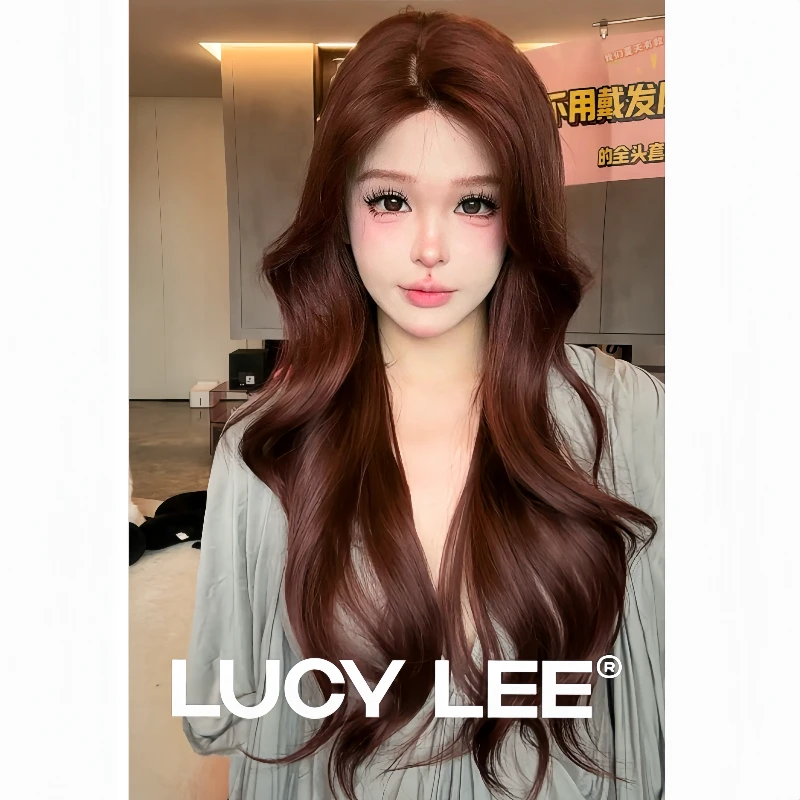 LUCYLEE【免修剪-日落玫瑰】宋十八亿假发全头套小圆圆不圆推荐红色