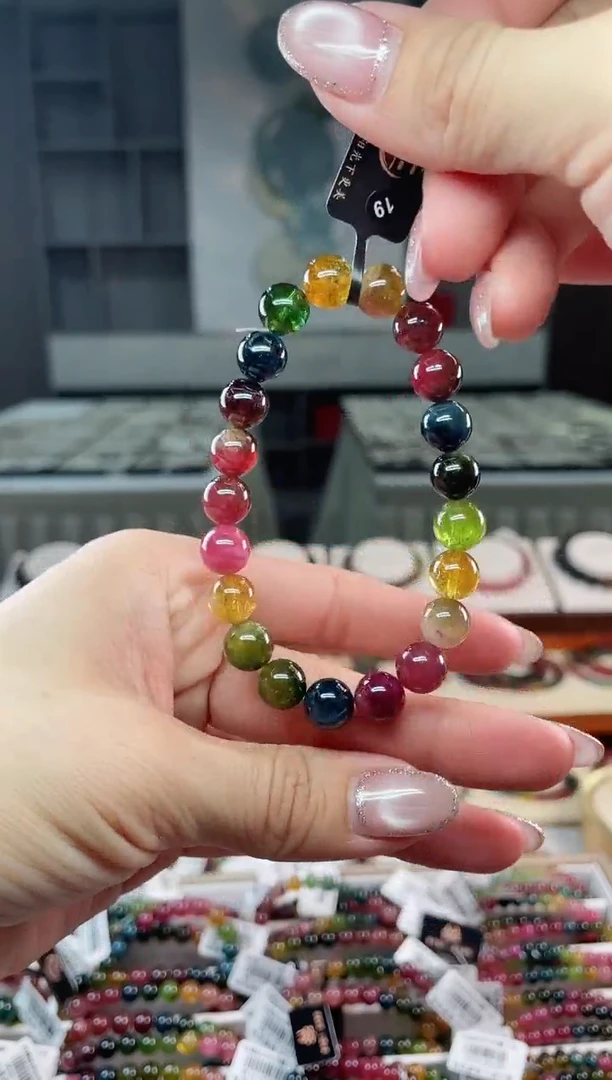 未镶嵌老矿碧玺单圈手串9mm+碧玺碧玺多样性发一条T