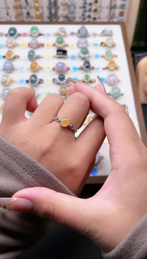 【闪购商品】翡翠戒指银S925镶嵌天然A货翡翠戒指