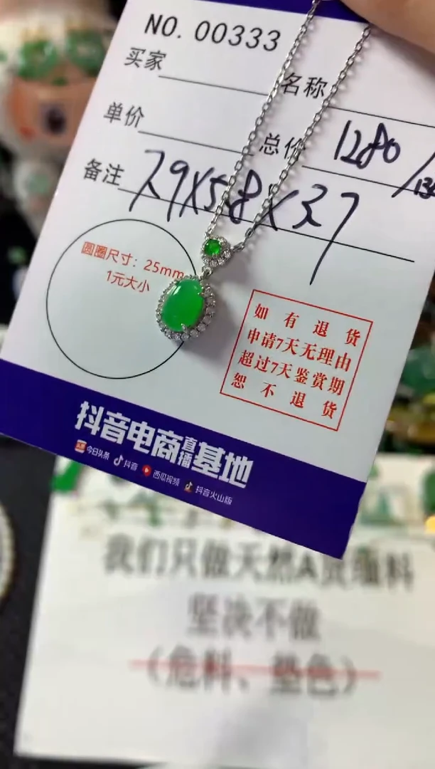 翡翠银S925镶嵌颈饰翡翠