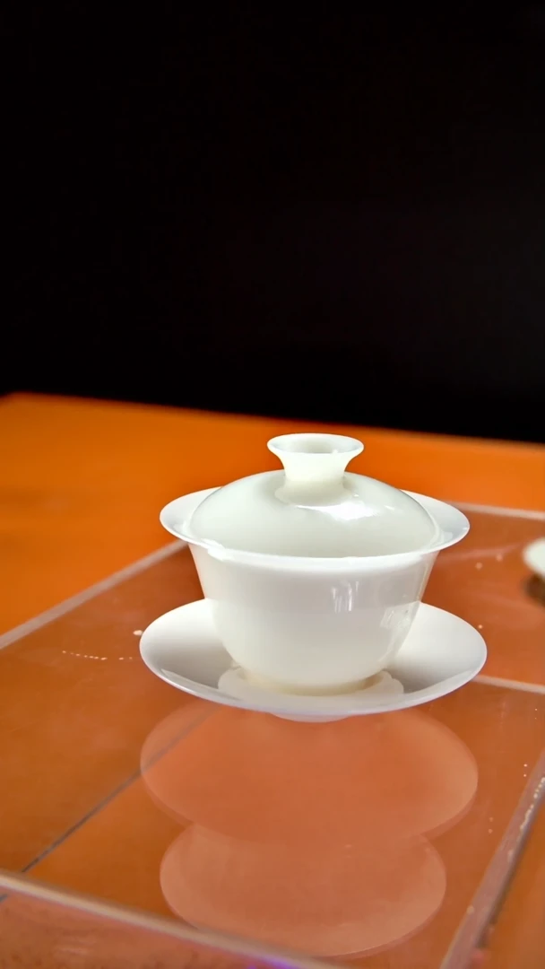 其他陶瓷《言泥陶瓷》高冰冰种璞玉系列 三才盖碗 120cc