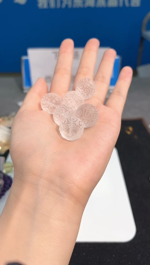 水晶手链未镶嵌42号白水回纹珠单颗配件18mm