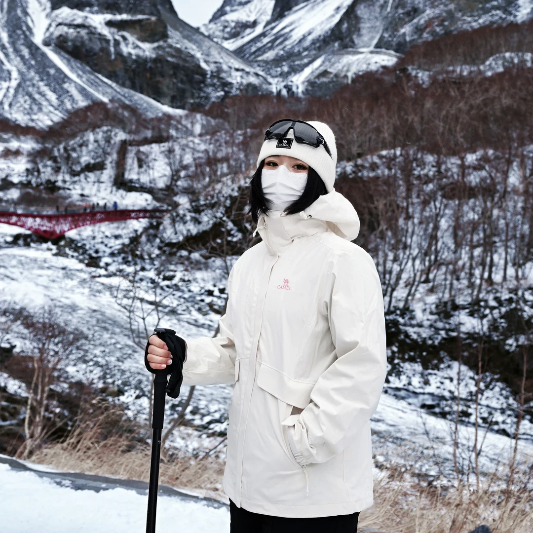 【渐变色内胆】骆驼户外羽绒冲锋衣保暖厚三合一外套秋冬登山3732