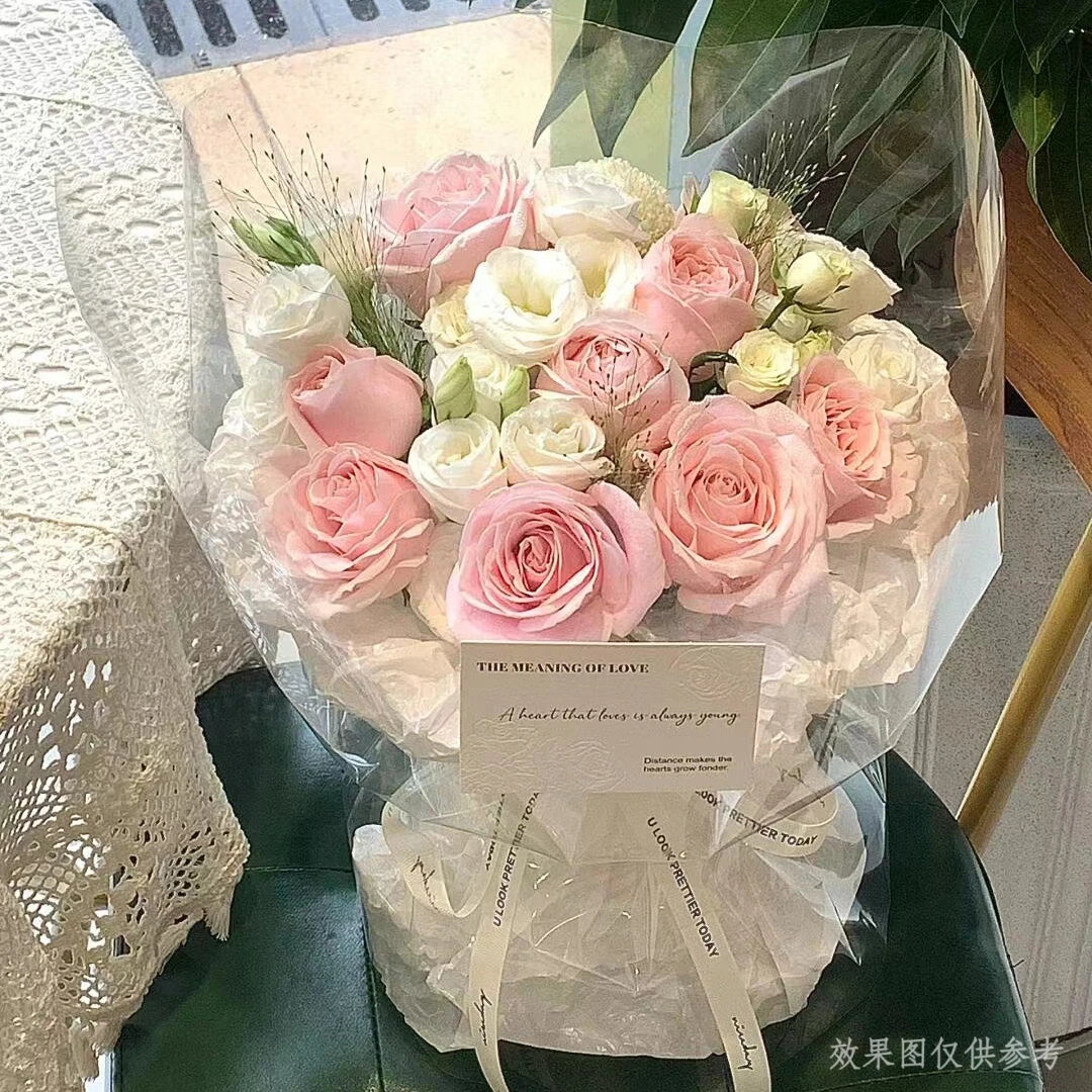 花束【一束温柔】8枝粉玫瑰鲜花送女友闺蜜对象生日表白礼物·鲜花小时达的同城配送花店鲜花直送礼物
