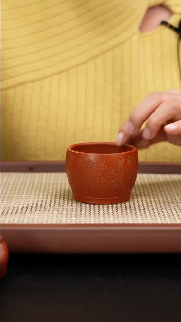 【闪购商品】紫砂茶壶赵庄朱泥百福杯110