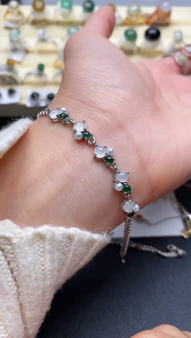 【闪购商品】翡翠戒指银S925镶嵌缅甸翡翠1  6+4