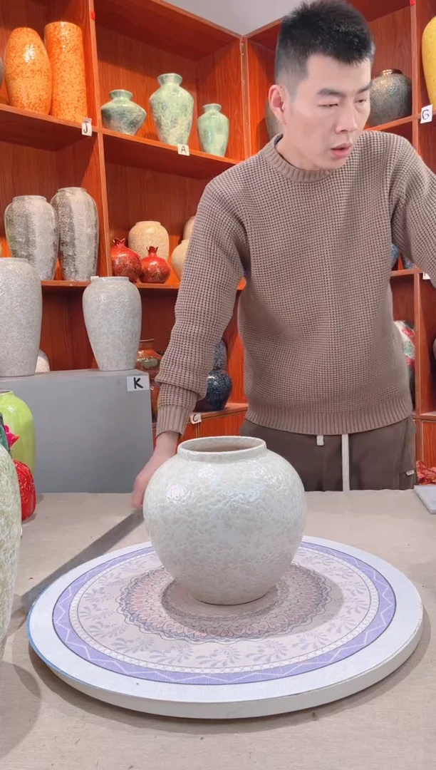 【闪购商品】瓶精品陶瓷花瓶 无花 茶白 小号