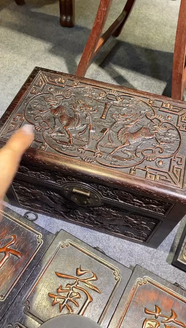 香榧木紫檀拆件雕刻板以直播间实物为准微瑕老物件