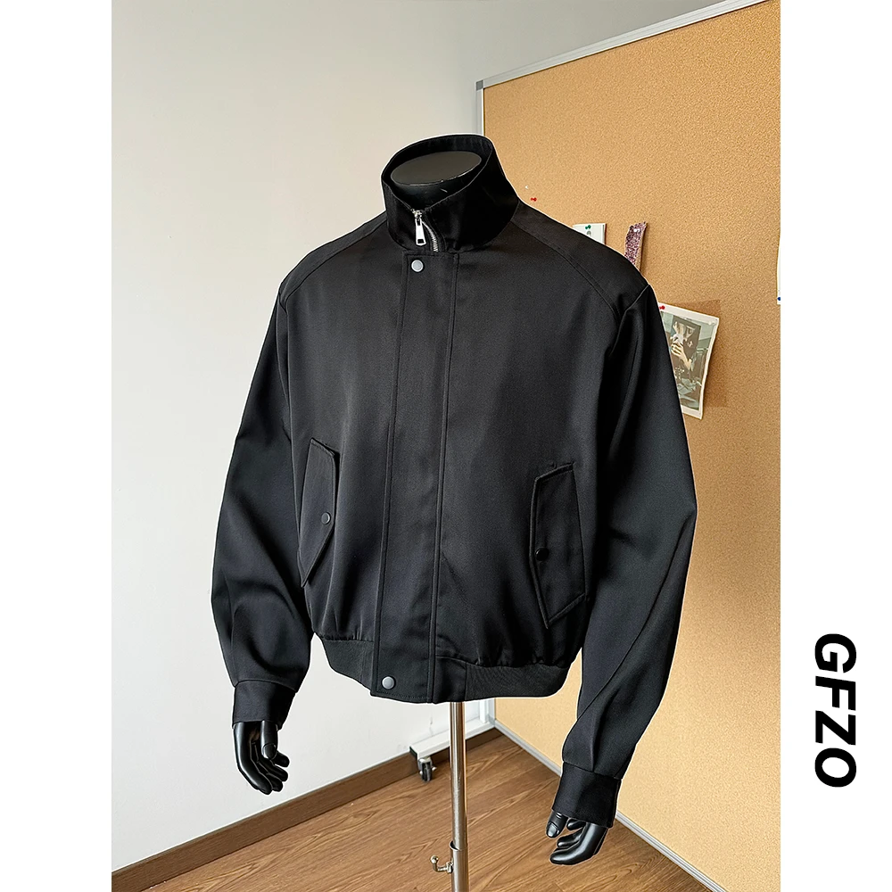 美式短款vibe外套男款春季cleanfit立领夹克工装飞行员棒球服