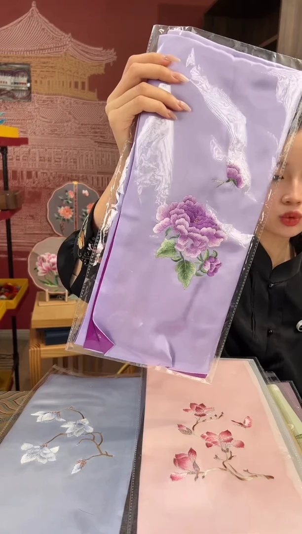 【闪购商品】刺绣苏绣100桑蚕丝丝巾