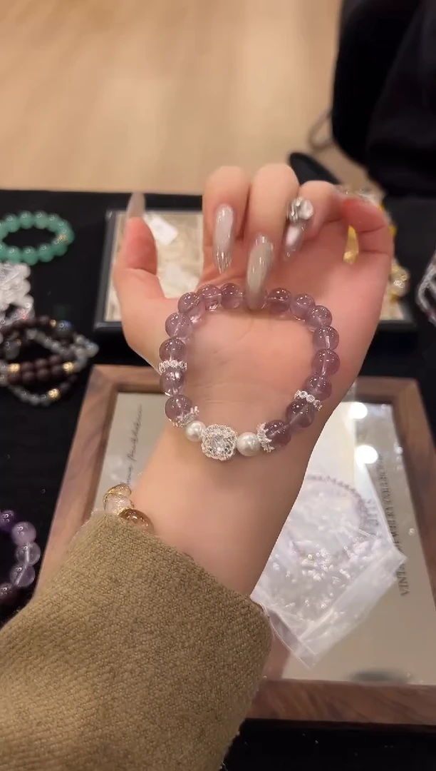 未镶嵌手链水晶紫水晶设计款手串