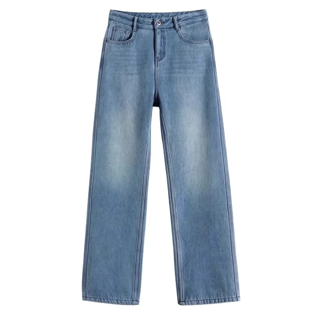 [现货+现飞}高腰冬季加绒加厚大码宽松显瘦窄版梨形身材阔腿裤